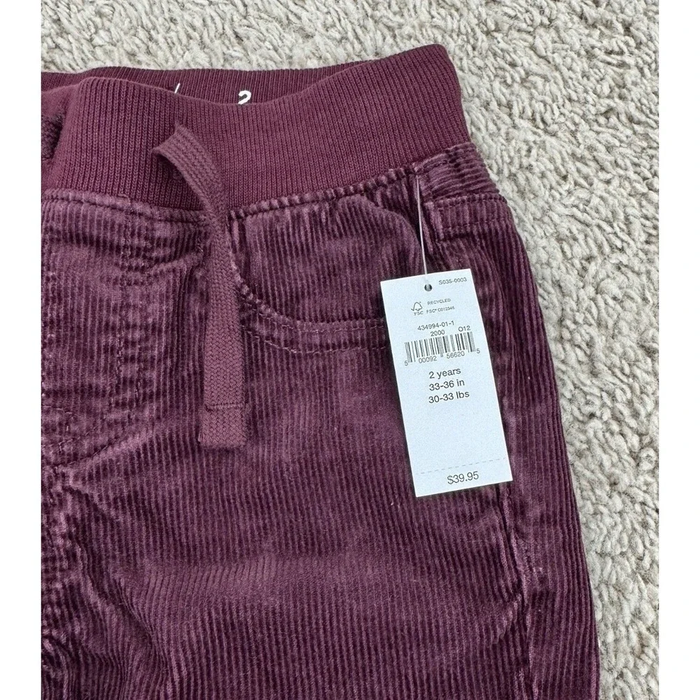 Baby Gap Pants 2 Years (30-33lbs) Burgundy Corduroy Original Pull-on Pants NWT‎